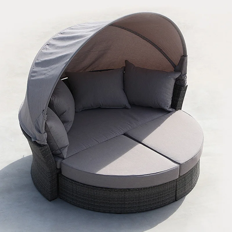 Uland Outdoor Circular Sofa Round Bed Furniture Garden Sofas Round Beds Outdoor Rattan Comfortable