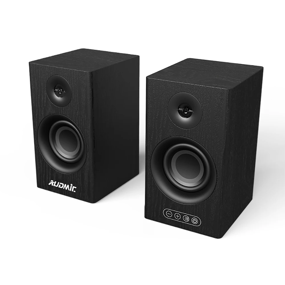 Wholesale Wooden High End Stereo 3D Hifi Sound Professional Home Audio Speaker Heavy Bass Bluetooth Desktop 2.0 Speaker