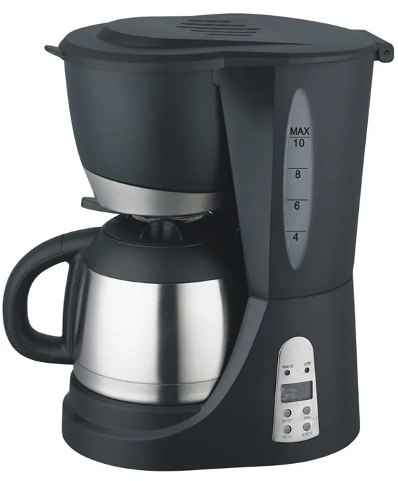 Digital LCD Display 1.25L Electric Coffee Maker with timer and stainless steel jar or glass jar