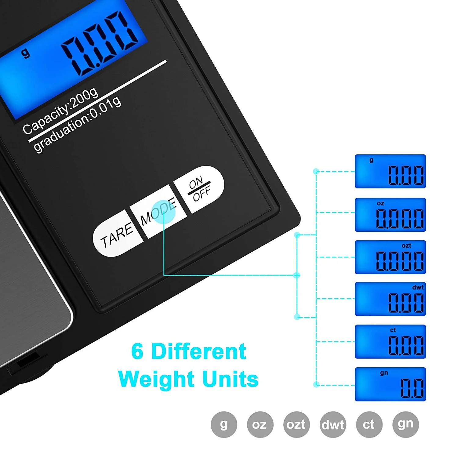 Custom Jewelry Scale100g 200g 300g 500g 1000g Weight 0.1g 0.01g Weigh Gram Digital Best Pocket Gold Scale Custom Digital Scale