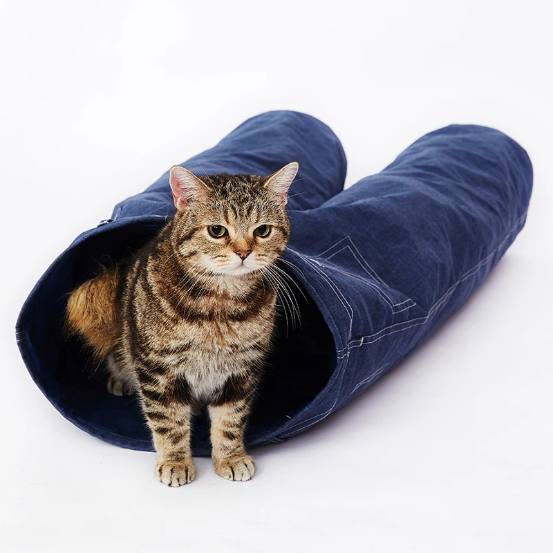 Realistic and funny jeans look training cat toy