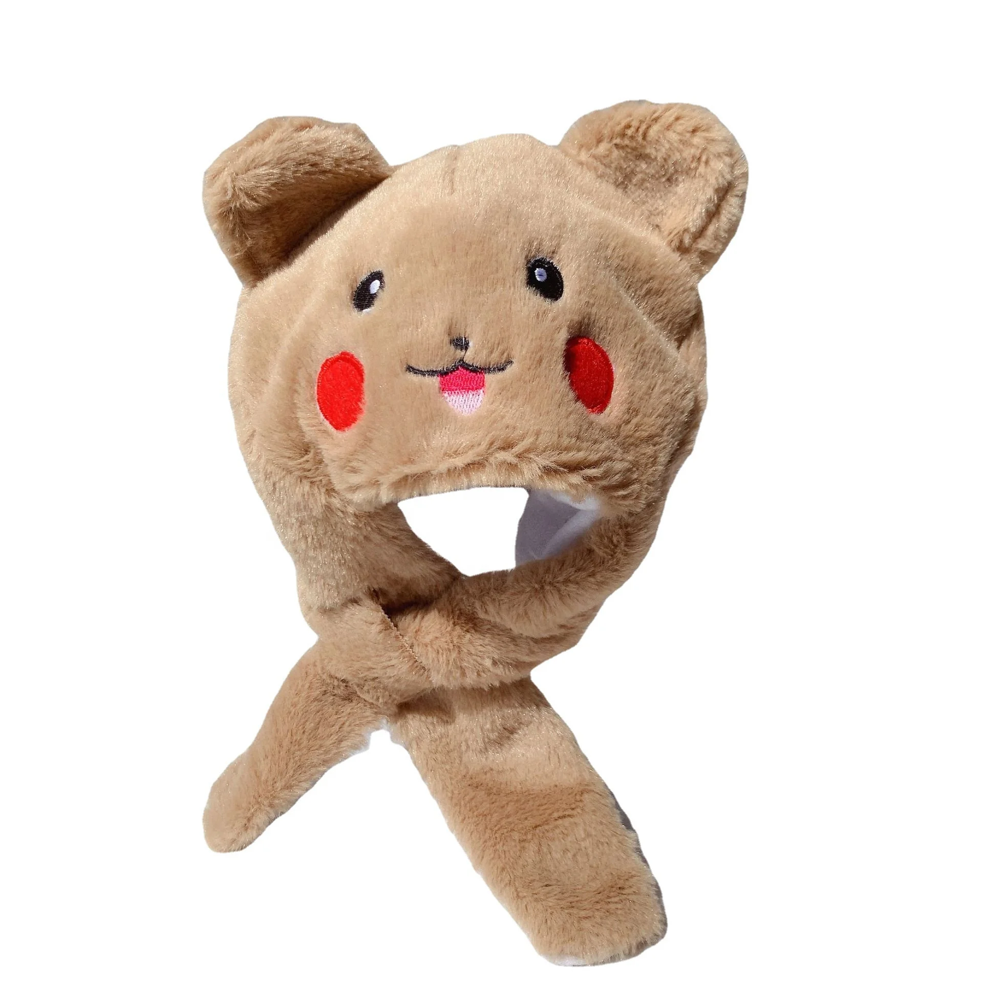 Fashion Warm Winter Custom Cute Soft Animal Plush Bunny Hats with Ears