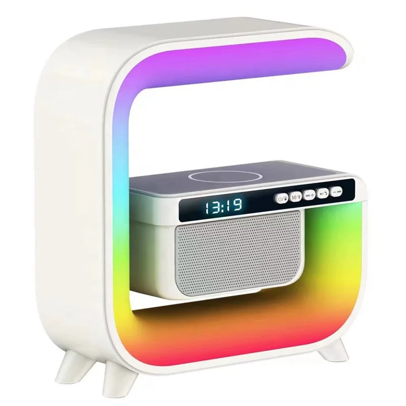 Lonvel Smart Wireless Speaker Big G Led light BT2301 Speaker G3 With Alarm Clock Time Radio Wireless Phone Stand Support TF Card