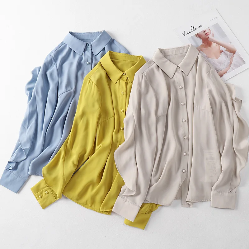 Sweet Long Sleeve Chiffon Blouse Tops For Women