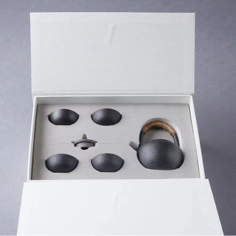 Чайный набор из фарфора кунг-фу в японском стиле ретро с петлей и подарочной коробкой керамическая посуда для кофе