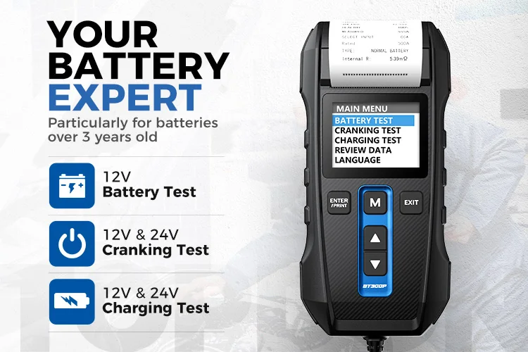 TOPDON BT300P Smart 12 В 24 тестер работоспособности аккумулятора для грузовика лодки