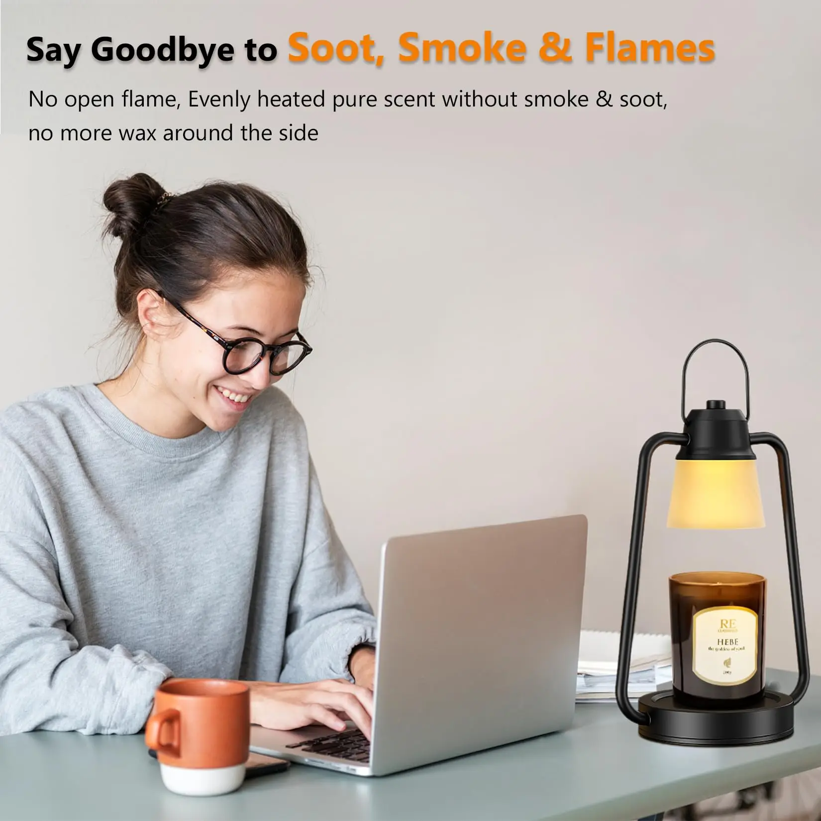 Candle Warmer Lamp Dimmable Timer, Electric Metal Top Down Light Heat Melting Wax Candles, Vintage Candle Warming Lantern