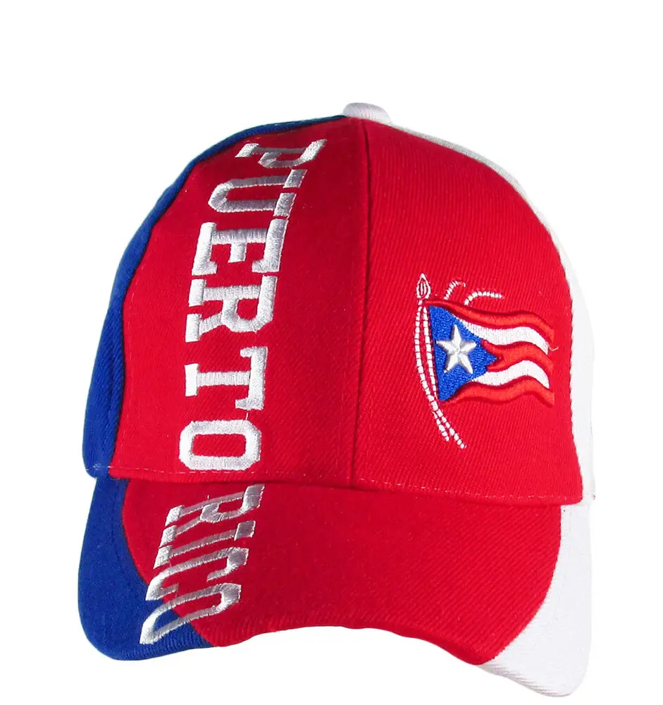 Puerto Rico Flag Baseball Cap 3D Embroidery 6 Panels Cotton USA Brand Sports Caps Hats