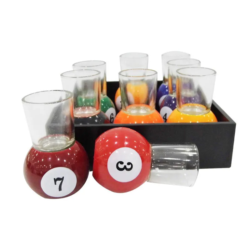 Billiards glass wine cup game for party or bar gambling 9 cups billiards game billiards glass game