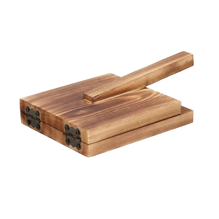 QUAWE Custom Wholesale Handmade Corn Flour Natural Wooden Tortilla Press Mini Pancake Maker