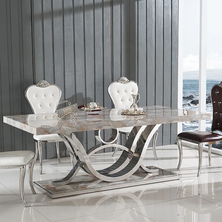 Free Sample Cheap Classic 4 Seater Modern Glass Top Dining Table Set Dining Table and Chair