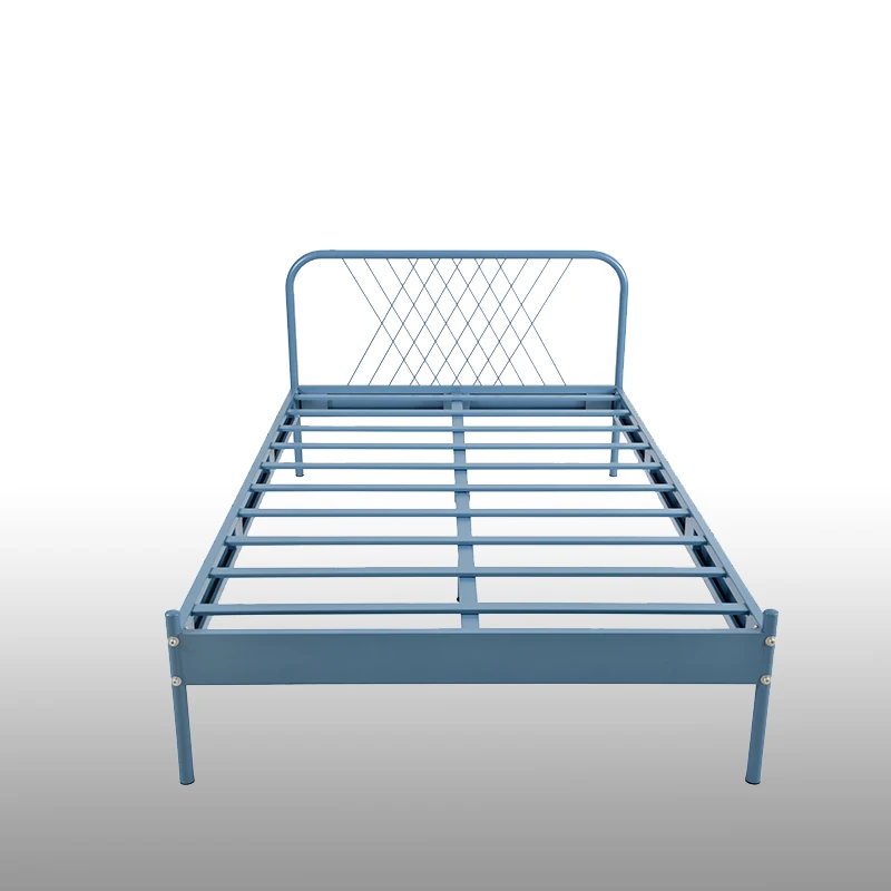 Nordic Modern Fashion Iron King Queen Size Bed Bedroom Furniture Luxury Frame Simple Design Bed Frame Hotel Double Metal Bed