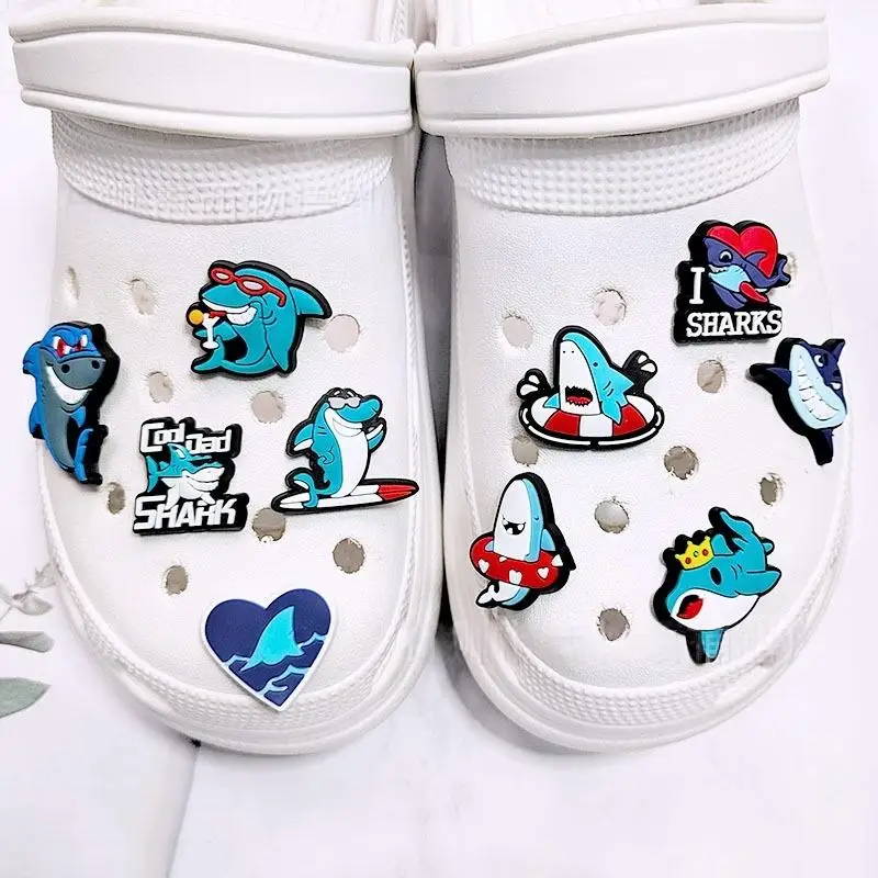 Wholesale shoe decoration Soft PVC New arrival Cartoon Marine shark dog animal charm Hot sale Designer clogs Custom shoes Charm