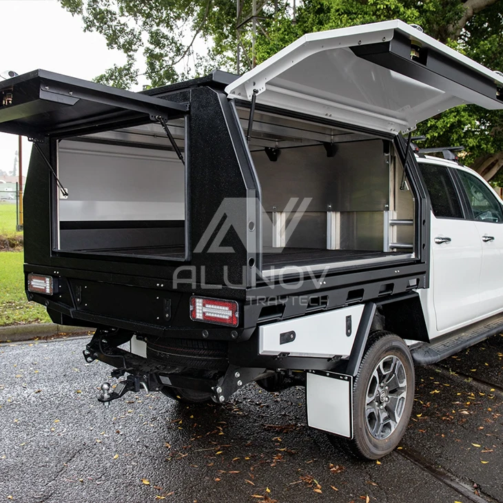 Dual/Single/Extend Cab Ute Canopy Flat Aluminum Alloy Tray Whale Tail Handle Lock Ford Nissan Mitsubishi Exterior Accessory