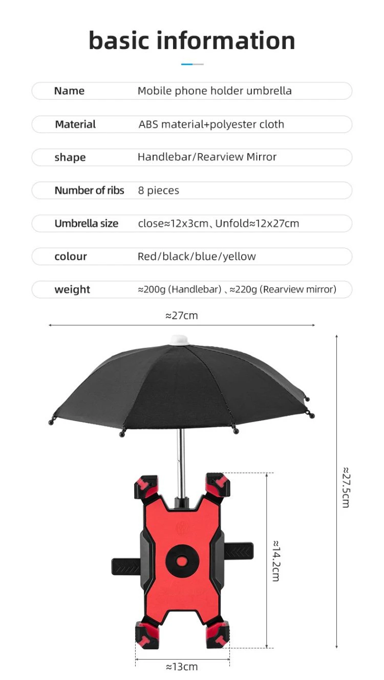 High Quality Rearview Mirror Phone Holder With Sun Shade Umbrella Stable Waterproof Bracket Rainproof Bike Cycling Phone Holder.jpg