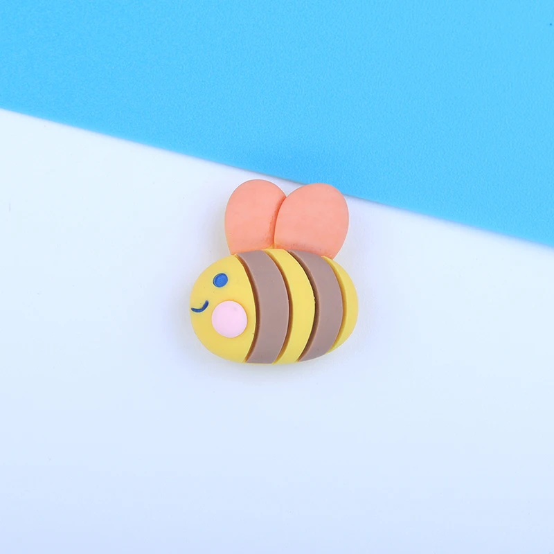 Supply cute little bee flower resin ornament accessories diy slime charms for mobile phone case keyring decoration