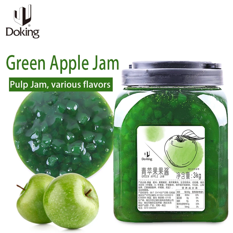 Премиум натуральный Джем фруктовый соус Фруктовый Аромат сырье для молока чая молочный коктейль десерт напиток зеленый яблочный джем