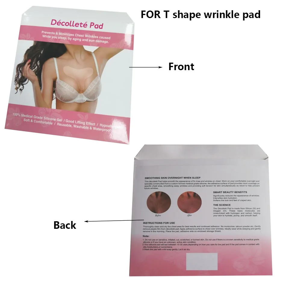 
T-Shaped Anti-Wrinkle Clear Silicone Cleavage Pads Self-Adhesive Skin Beauty Reusable Wrinkle Patch 