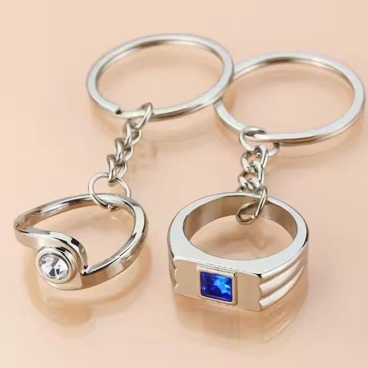 Fashion Ring Metal Keychain Key Ring Accessories Fashion Pendants Couple Key Chains