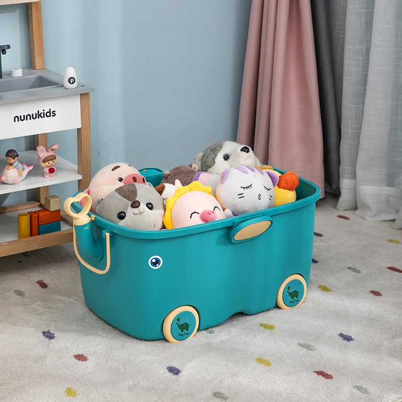 YIKEYOU High-capacity Toy Storage Box Plastic Organizer Container Storage Box Kids Storage Box With Wheel