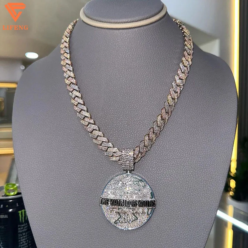 Custom VVS Moissanite Diamond Ice Out Pendant  Pass The Diamond Tester Gold Plated Silver Hip Hop Pendant