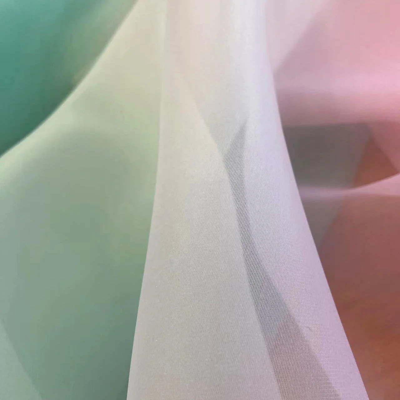 50GSM super light weight material organza 100% woven polyester fabric for clothing