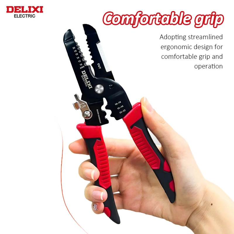 Delixi Electric Premium Quality Wire Stripper with High Hardness Steel Blade and ABS Handle Best Price Wire pliers