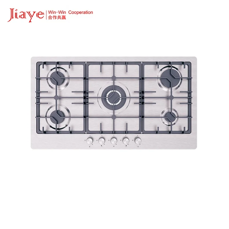5 burner gas cooker factory wholesale price home appliance AC ignition cast iron support CE certificate built in stove gas hob