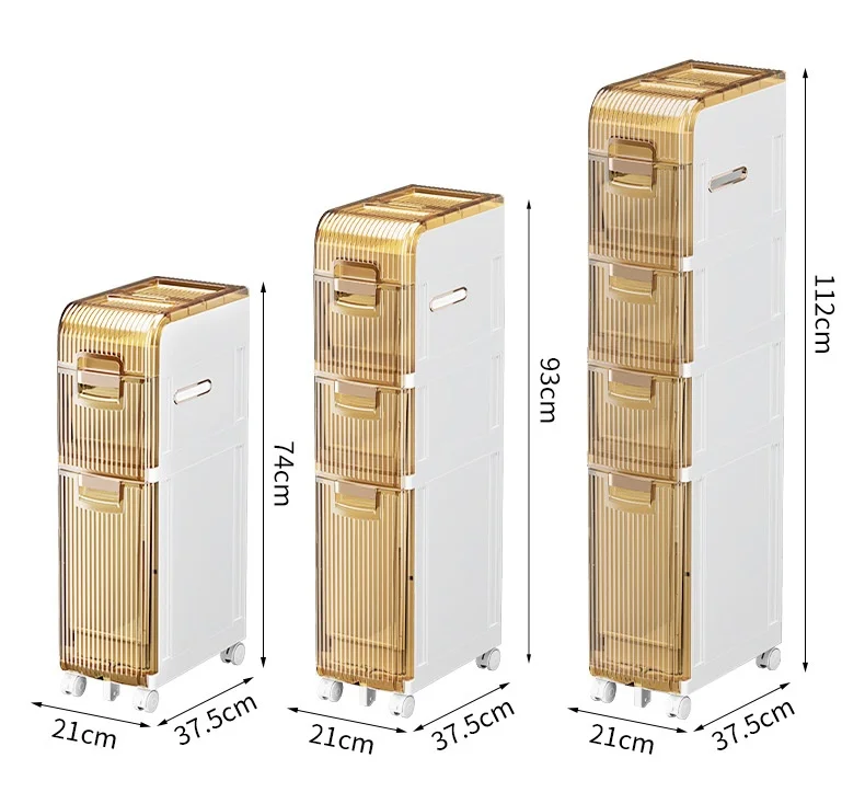 Wholesale Movable Plastic Bathroom Locker Narrow Storage Cabinet with Drawers for Bathroom Storage