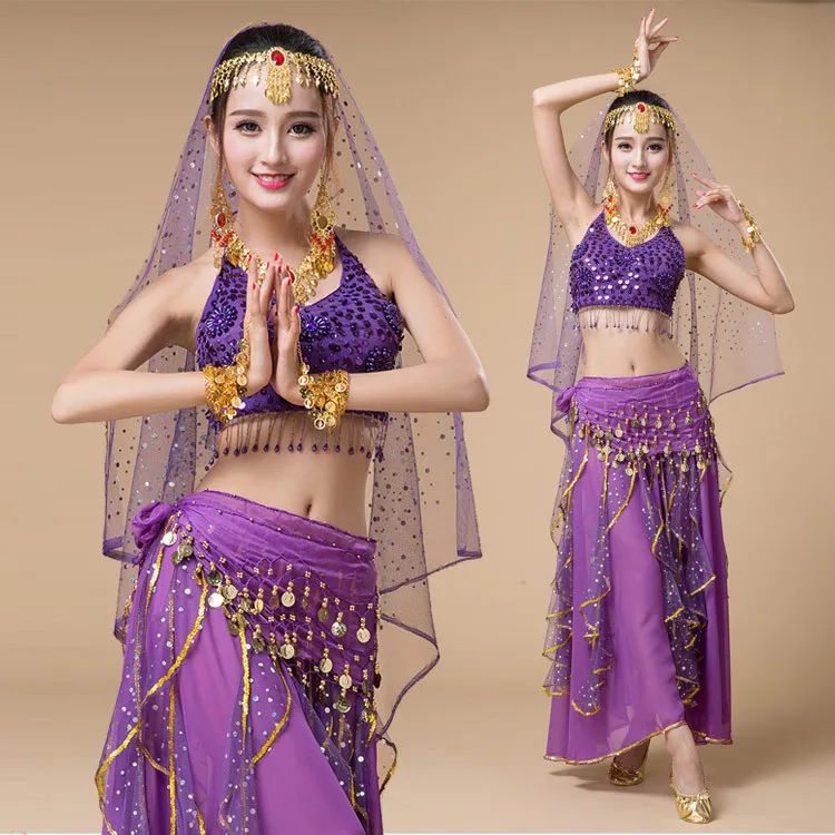 Whole sale indian style belly dance costumes set sexy performance style