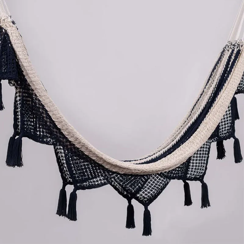 Double Large Cotton Rope Hand woven Hammock Outdoor Camping Seaview Hammock Cotton Rope Hammock