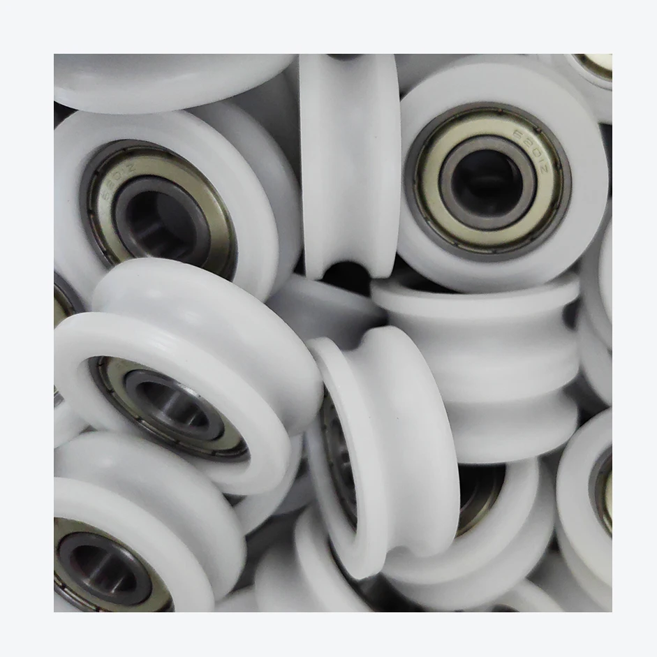 Payload 15KG U Groove Pulley Bearing 684 BSU68414-5 4x14x5mm ID 4MM OD 14MM Thickness 5MM POM Nylon Rubber Coated Bearings