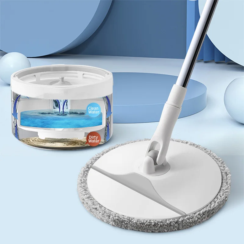 Home Idea New Product 360 Rotation Microfiber Lazy Spin Mop Bucket Set Dirty Clean Water Separation Bucket