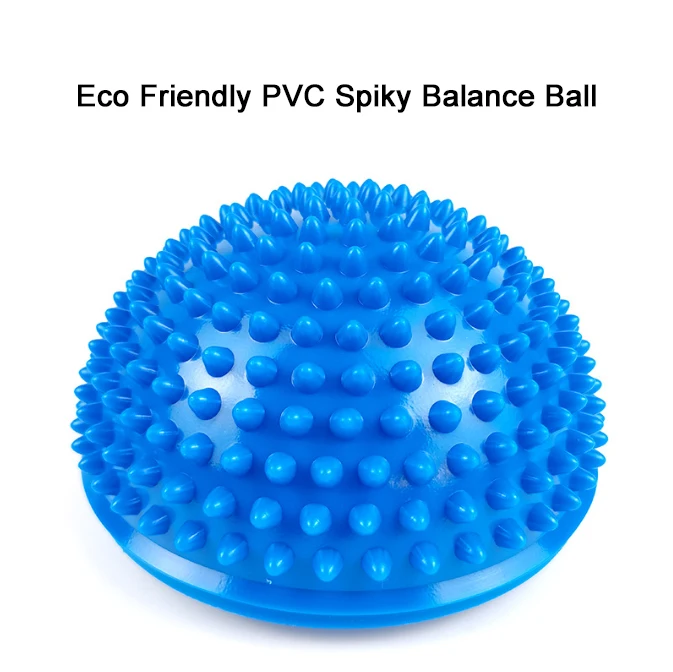 Factory Directly 16 cm Spiky Massage PVC Balance Half Ball Inflatable Fitness Exercise Balance Physical Ball