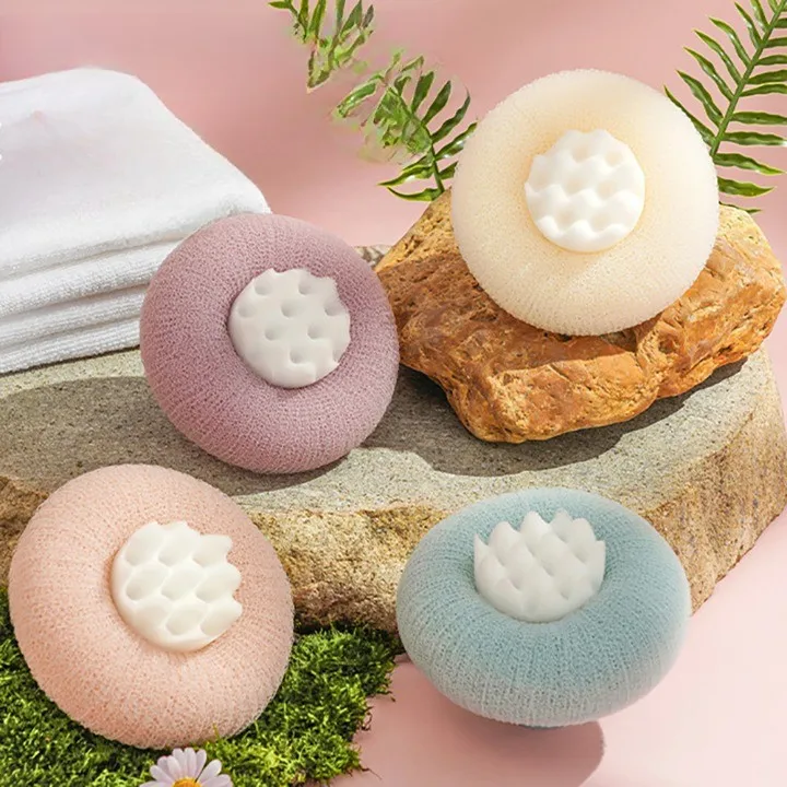 New 2-in-1 Sunflower Bath Ball Soft Sunflower Suction Cup Bath Ball Exfoliating Bath Sponge Cleaning Brush Shower Loofah Sponge
