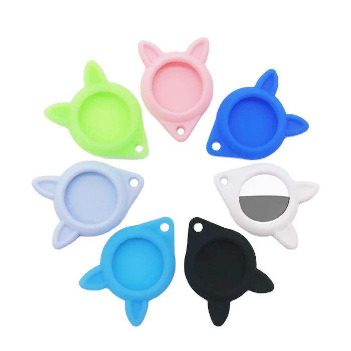 New Design Anti-lost Cartoon Silicone Protector Cute Pet Tracker Airtag Protective Cover Case Keychain For Dog