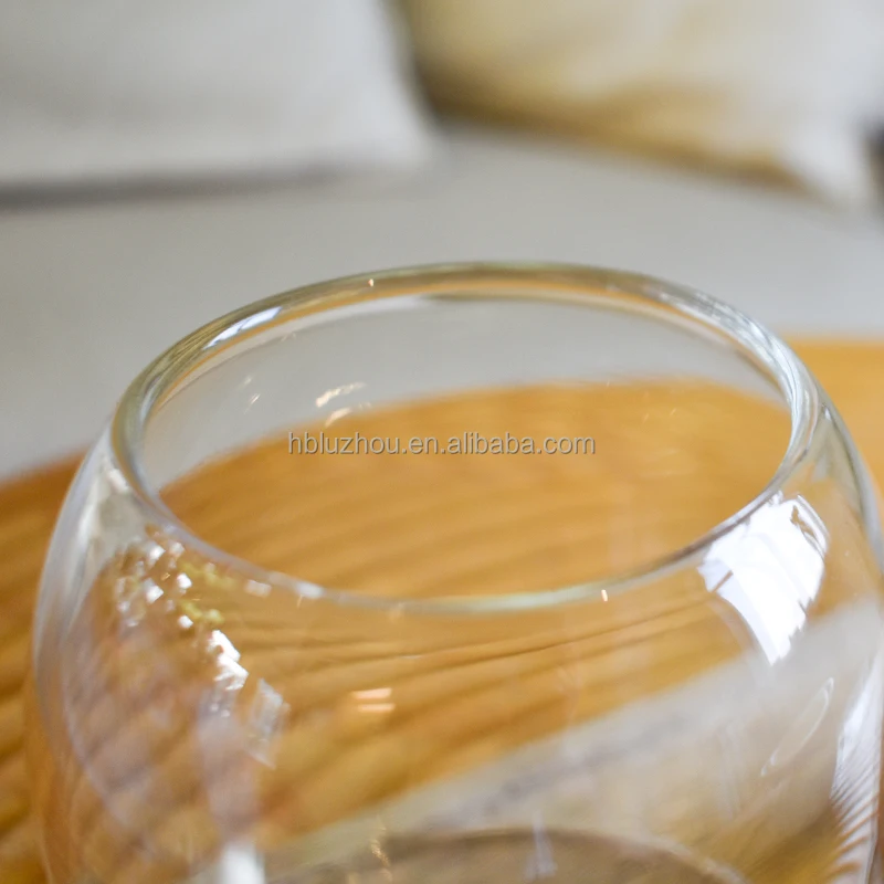 500ml home fragrance glasses empty scented wax vessels clear wood cork ball lids logo custom borosilicate glass bottle