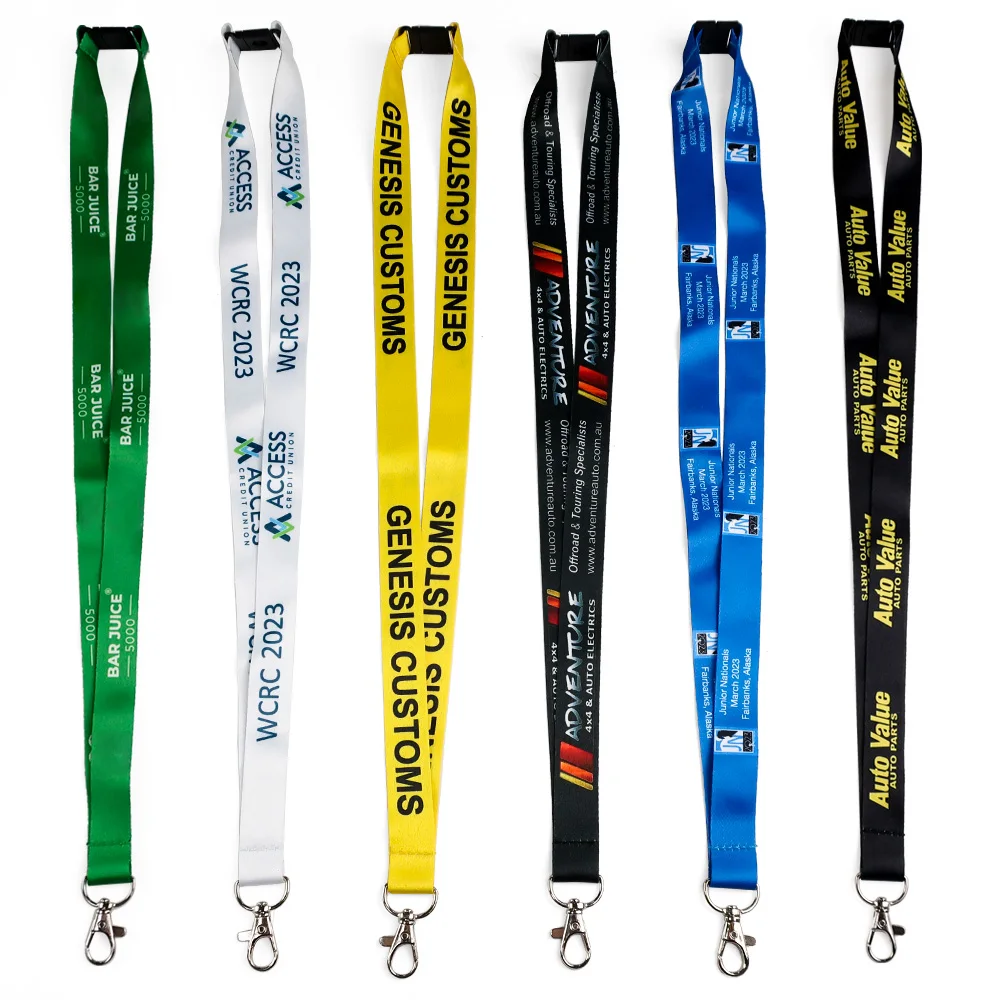 Customised promotional screen printed neck lanyards printing custom logo sublimation polyester anime lanyard with logo custom