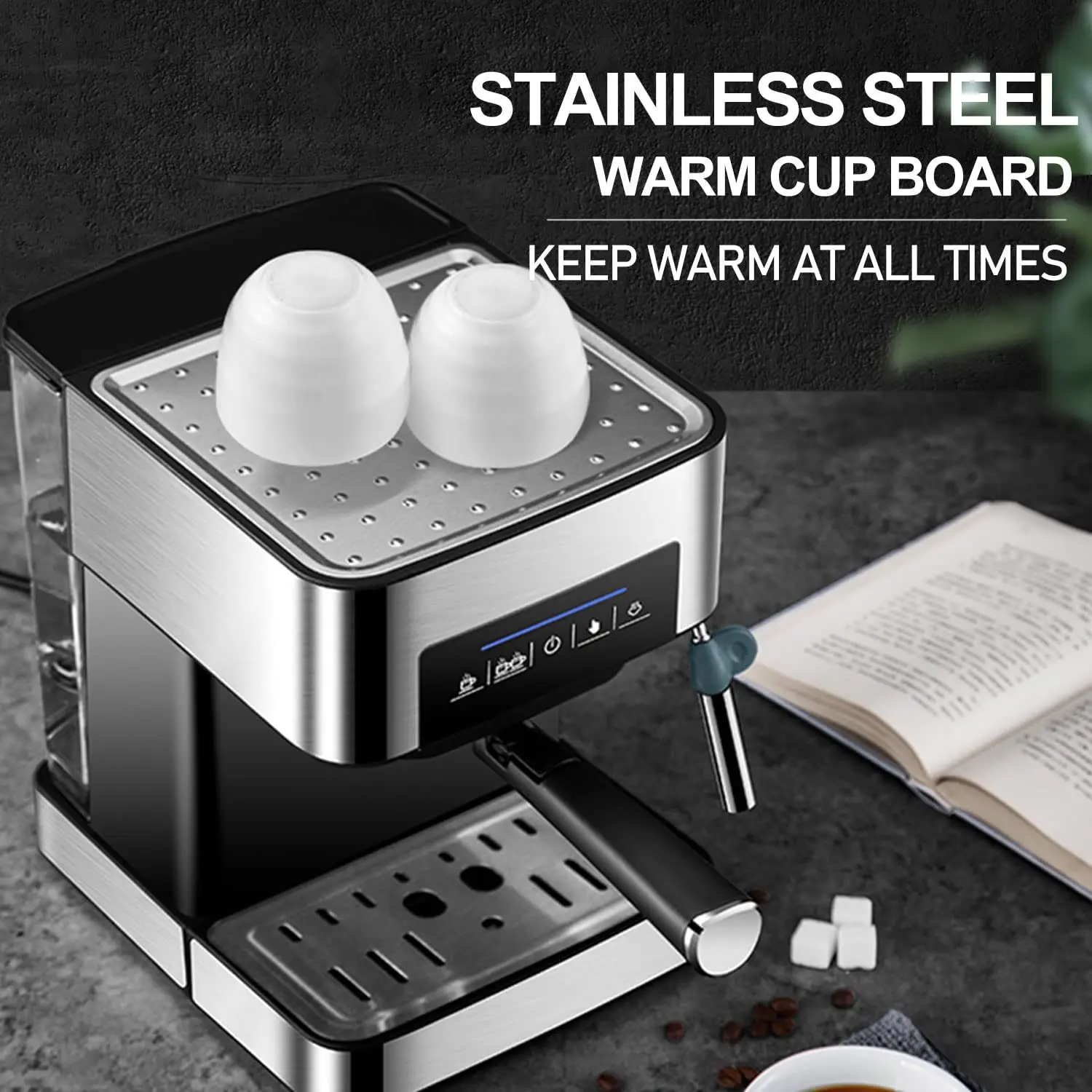 Cafe Shop Mocha Cappuccino Latte Multifunctional Semi Automatic Espresso Coffee Machine With Hot Steam Milk Frother