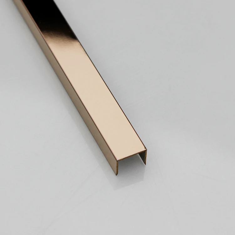 free sample inox 201 304 316 u shape color mirror stainless steel decorative trim tile profile