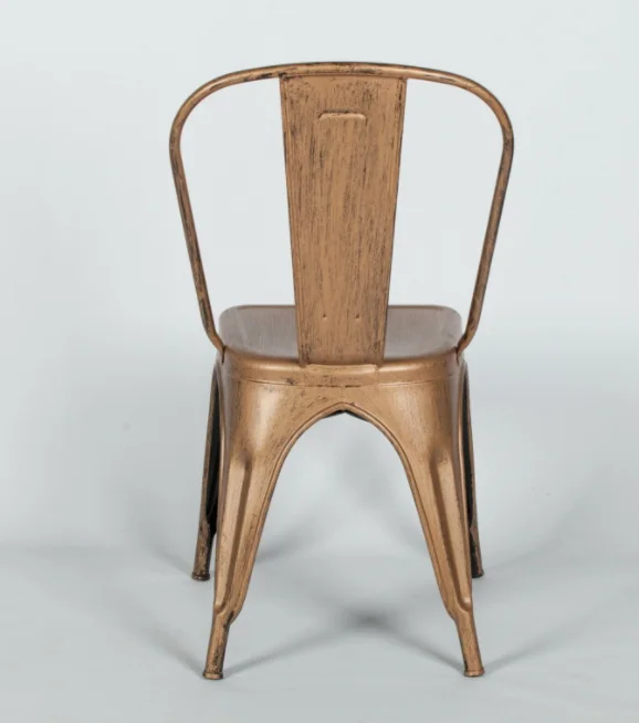 Vintage Style Metal Copper Bronze Industrial Cafe Dining Chair
