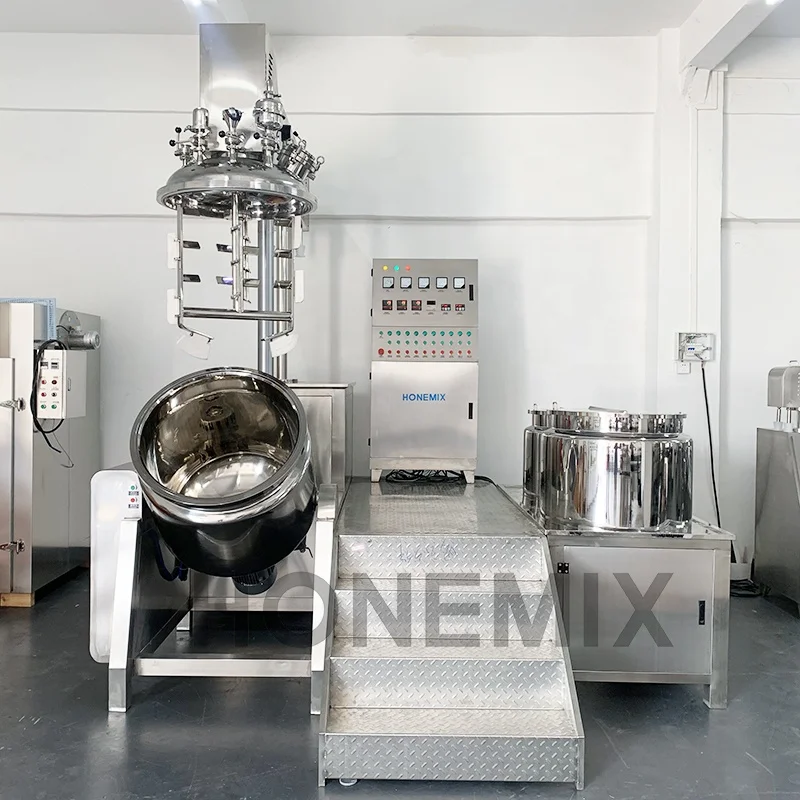 100L-500L cosmetic cream mixing machine vacuum homogenizing emulsifier machine high shear mixer homogenizer
