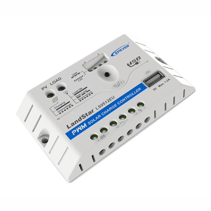 EPever Epsolar 5A pwm 12V pv 30v smart usb LS0512EU низкотоконый PWM контроллер солнечного заряда