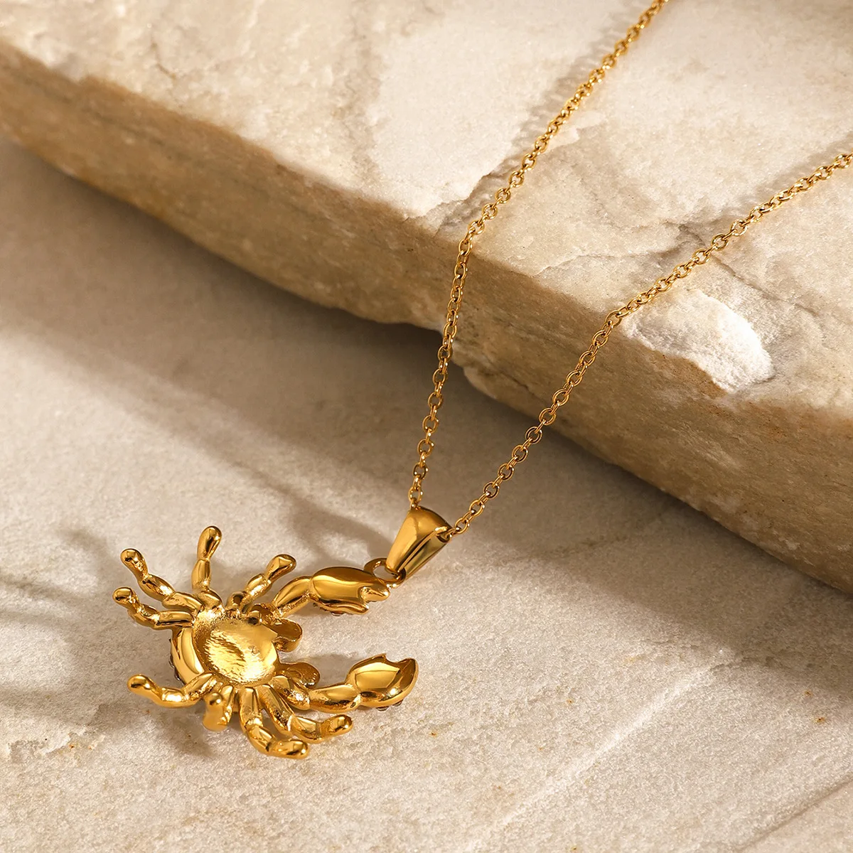 New 18K Gold Plated Stainless Steel Necklace Starfish Seahorse Ocean Charm Necklaces