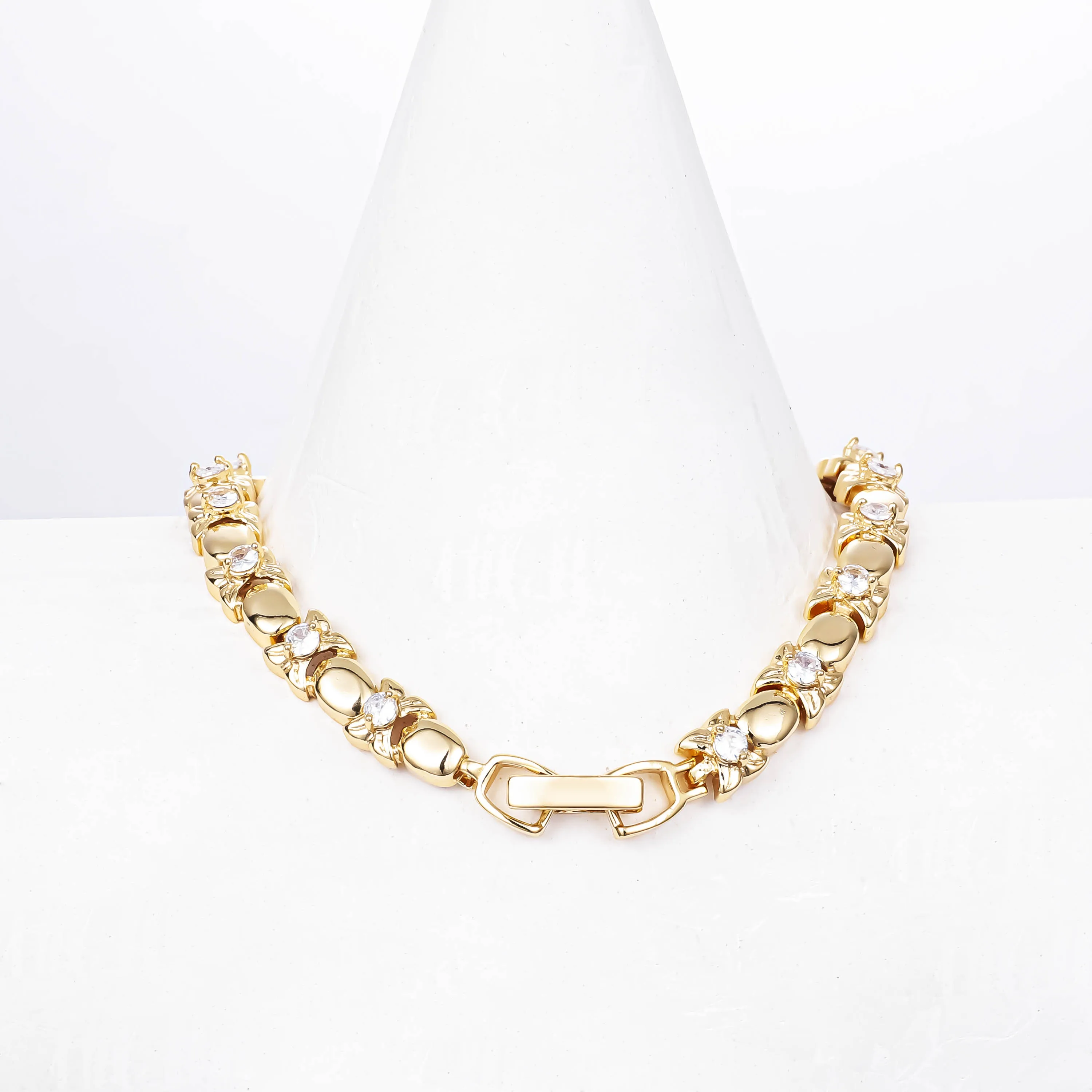 CM jewelry fashion wholesale flower hot sell 18K gold plated oro laminado 18k Zircon bracelet tennis bracelet for women