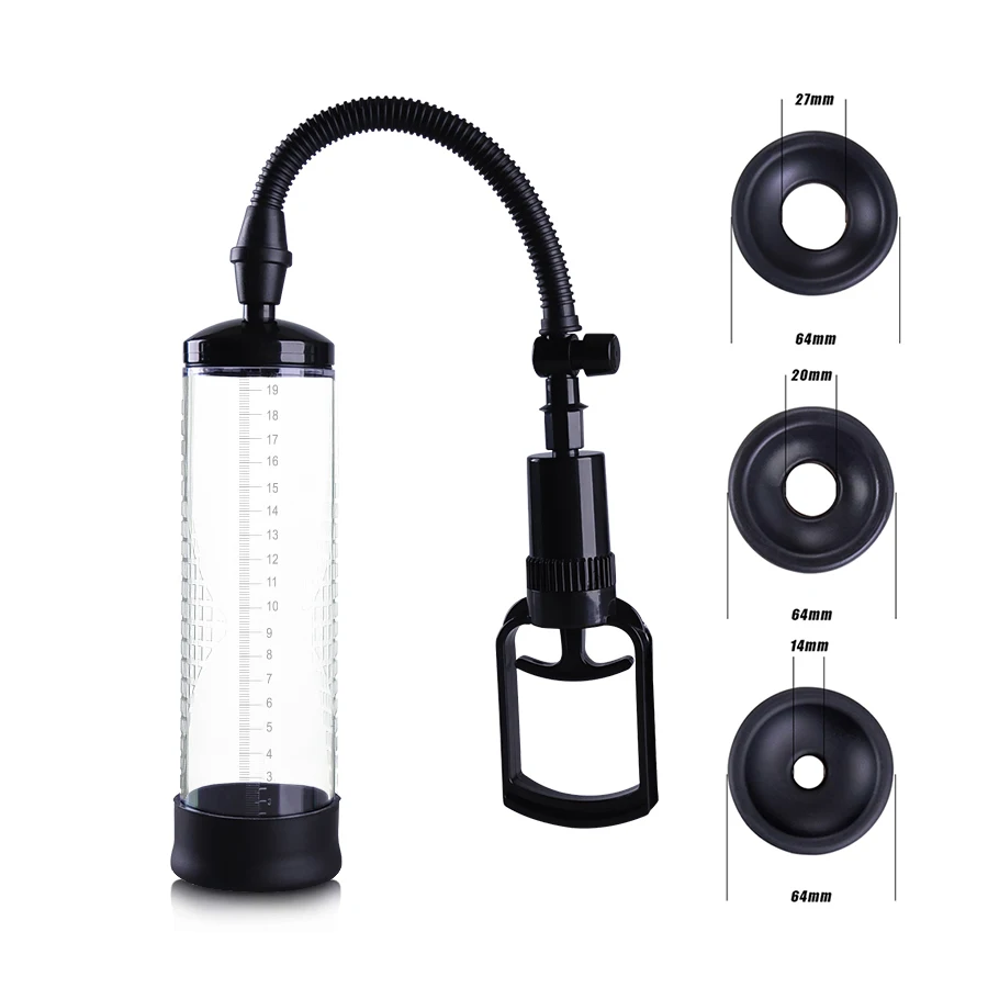 Manual Male Health Care Products Vacuum Penis Enhancer Enlarger Pump With 3 Gasket
