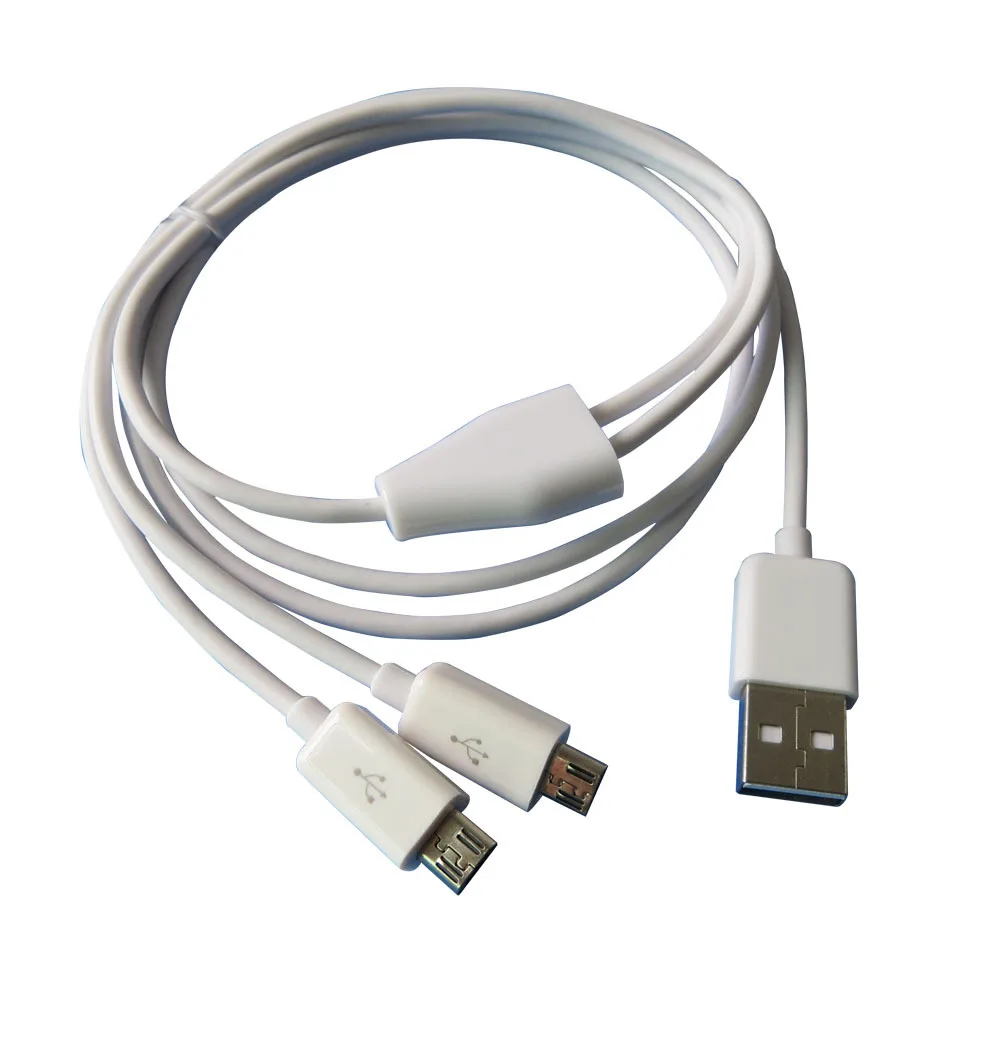 USB Male Universal Micro USB Dual Male Y Adapter Splitter Charging Cable for Cellphone Tablet Speaker Other Devices