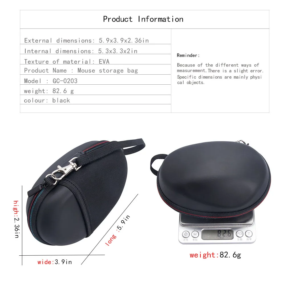 Hard Travel Black Case for Logitech MX Master 3 Advanced Wireless Mouse-2.0 Upgrade Version No Shake