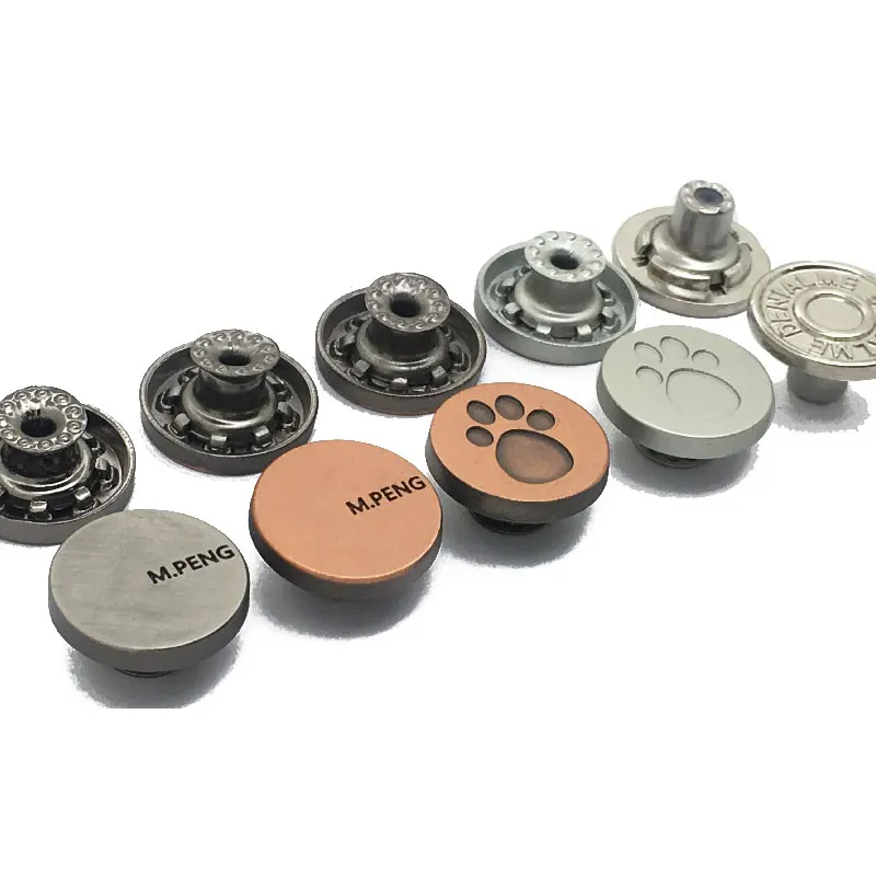 Silver New Branded Red Revit Zamak Fashion Nail Metal Custom Iron Jeans Button Rivets For Jacket