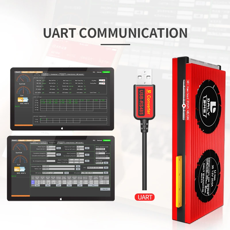 Bluetooth Smart BMS 4S Li-Ion LiFePo4 Daly BMS Ebike 18650 Battery Storage 24S BMS Board Battery Management System